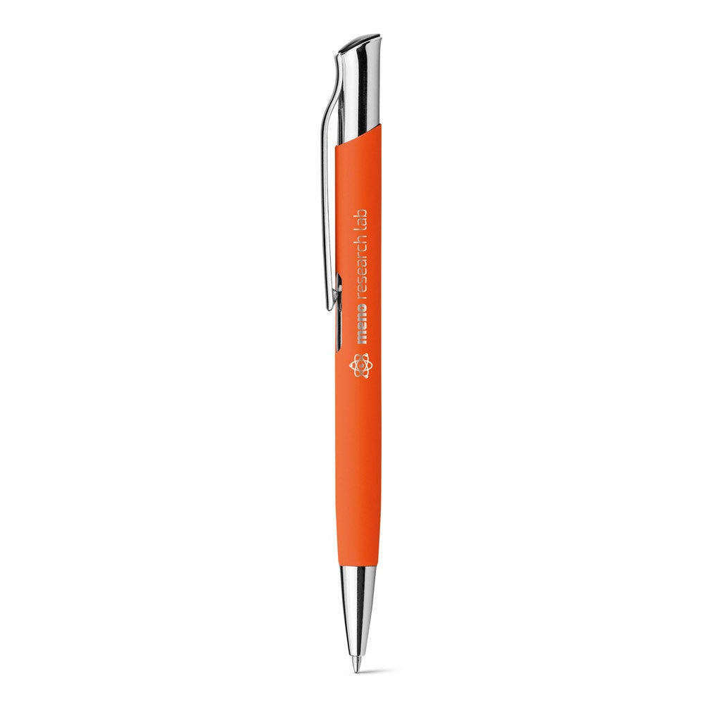 OLAF SOFT promotional pen in orange with custom logo branding