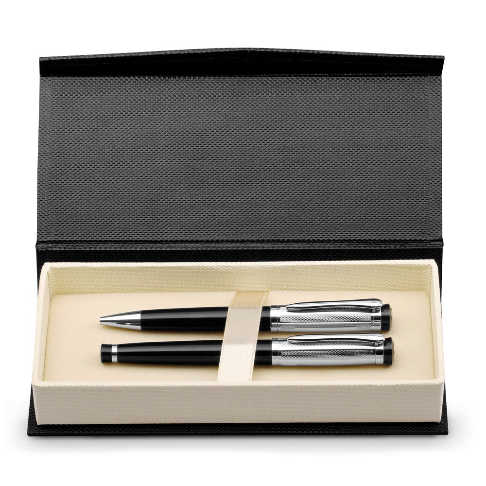 ORLANDO promotional writing set in silver with custom logo branding