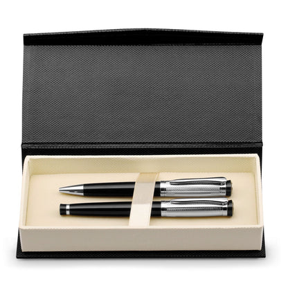 ORLANDO promotional writing set in silver with custom logo branding