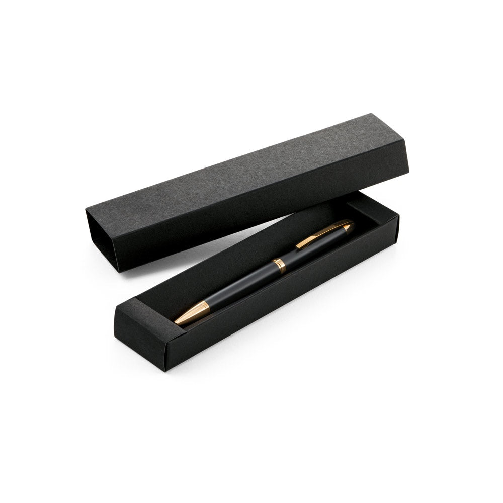 EZEKIEL promotional pen in black (detail view) with custom logo branding