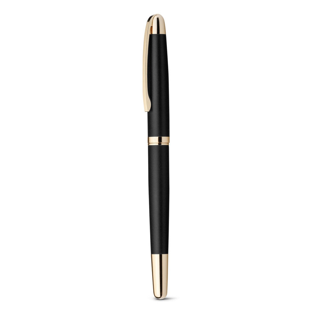 EZEKIEL ROLLER promotional pen in black with custom logo branding