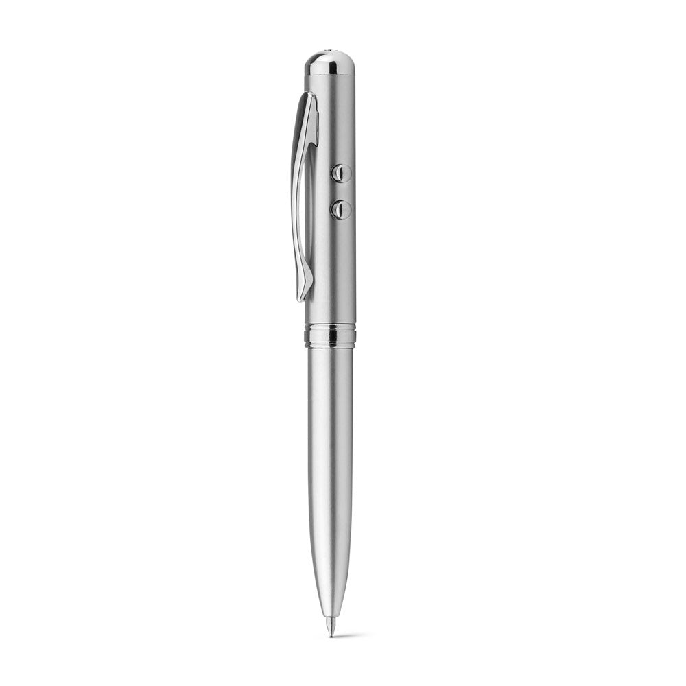 LAPOINT promotional pen in satin silver (detail view) with custom logo branding