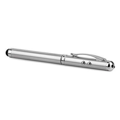 LAPOINT promotional pen in satin silver (detail view) with custom logo branding