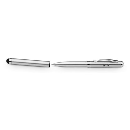 LAPOINT promotional pen in satin silver (detail view) with custom logo branding