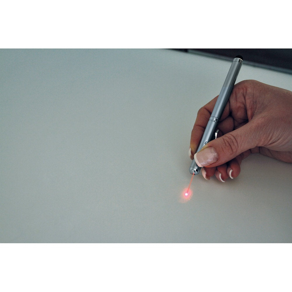 LAPOINT promotional pen in satin silver with custom logo branding