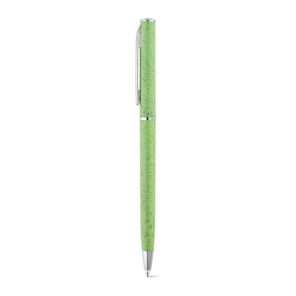 DEVIN promotional pen in light green with custom logo branding