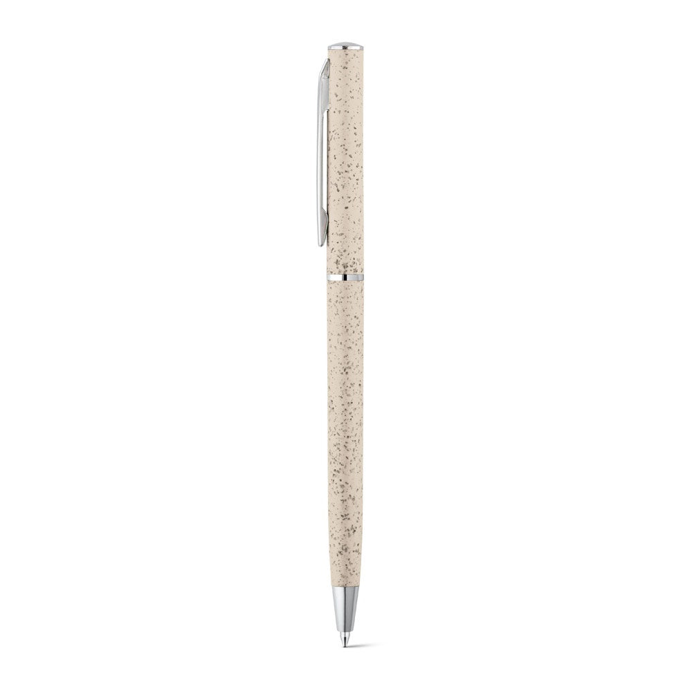 DEVIN promotional pen in light natural with custom logo branding