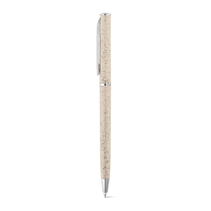 DEVIN promotional pen in light natural with custom logo branding