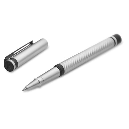 STAIN promotional pen in satin silver with custom logo branding