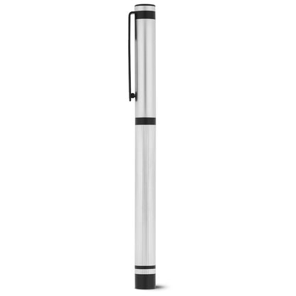 STAIN promotional pen in satin silver with custom logo branding