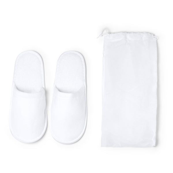 Stamina YLLIER EVA and polyester slippers in white - promotional merchandise printed with your company logo