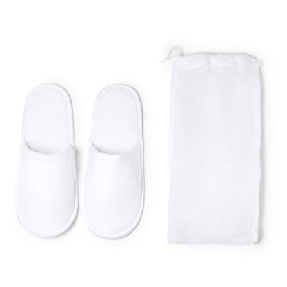Stamina YLLIER EVA and polyester slippers in white - promotional merchandise printed with your company logo