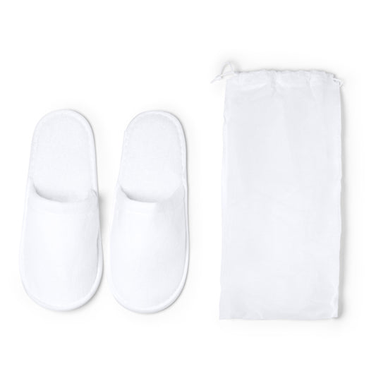Stamina YLLIER EVA and polyester slippers in white - promotional merchandise printed with your company logo