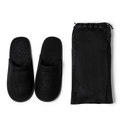 Stamina YLLIER EVA and polyester slippers in black - promotional merchandise printed with your company logo