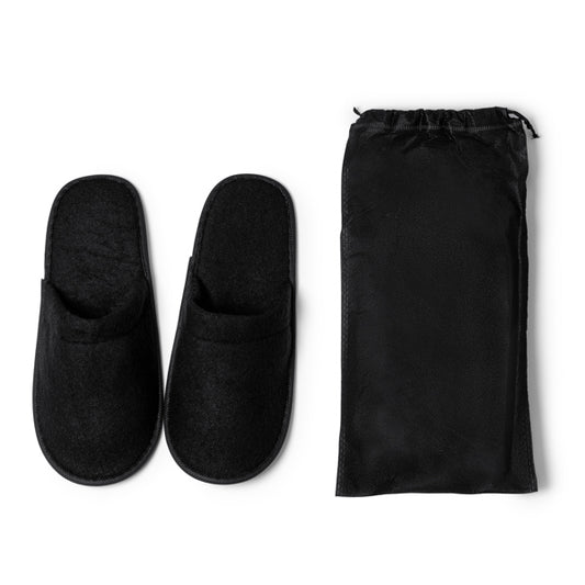Stamina YLLIER EVA and polyester slippers in black - promotional merchandise printed with your company logo