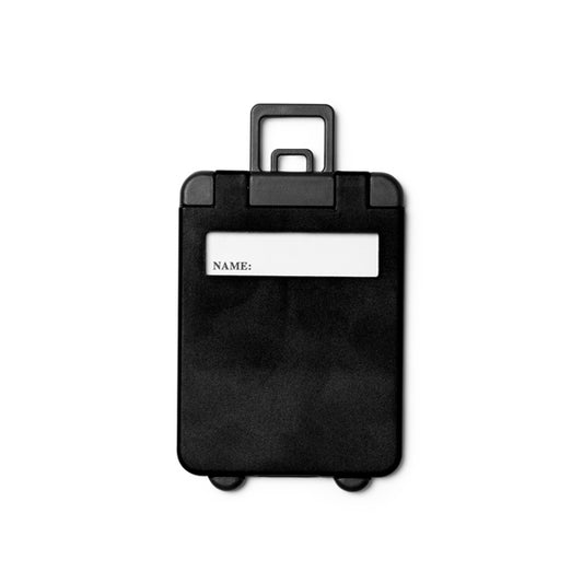Stamina CHARTER Suitcase tag in the shape of a trolley in black - promotional merchandise printed with your company logo