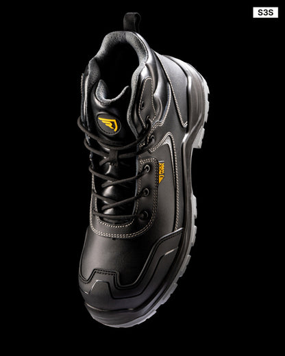 ROLY WRK IRON Unisex work boots in black/lead - promotional clothing printed with your company logo