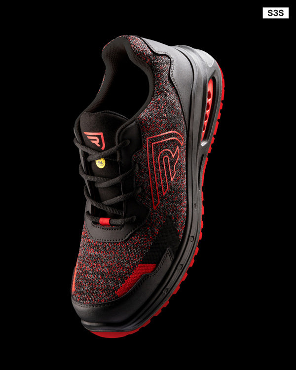 ROLY WRK GARNET Unisex work shoes in negro/rojo melange/rojo laboral - promotional clothing printed with your company logo