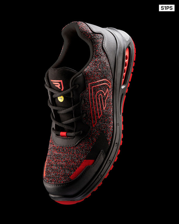 ROLY WRK RUBY Unisex work shoes in negro/rojo melange/rojo laboral - promotional clothing printed with your company logo