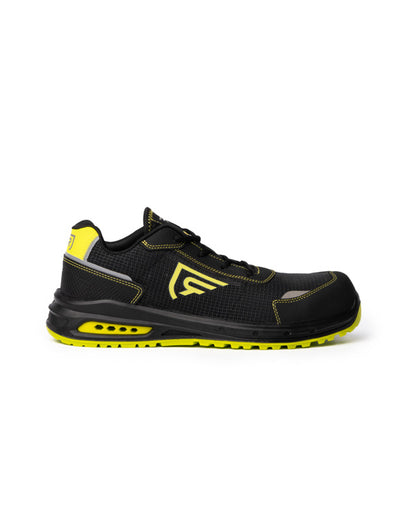 ROLY WRK BERYL Unisex work shoes in black/fluor yellow - promotional clothing printed with your company logo