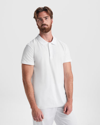 ROLY WRK ROVER Men's polo shirt in white - promotional clothing printed with your company logo