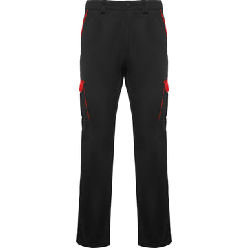 ROLY WRK TROOPER Unisex trousers in black/red - promotional clothing printed with your company logo