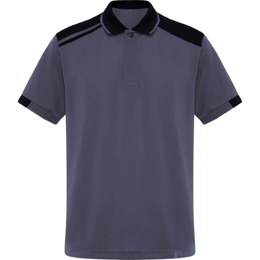 ROLY WRK SAMURAI Unisex polo shirt in lead/black - promotional clothing printed with your company logo