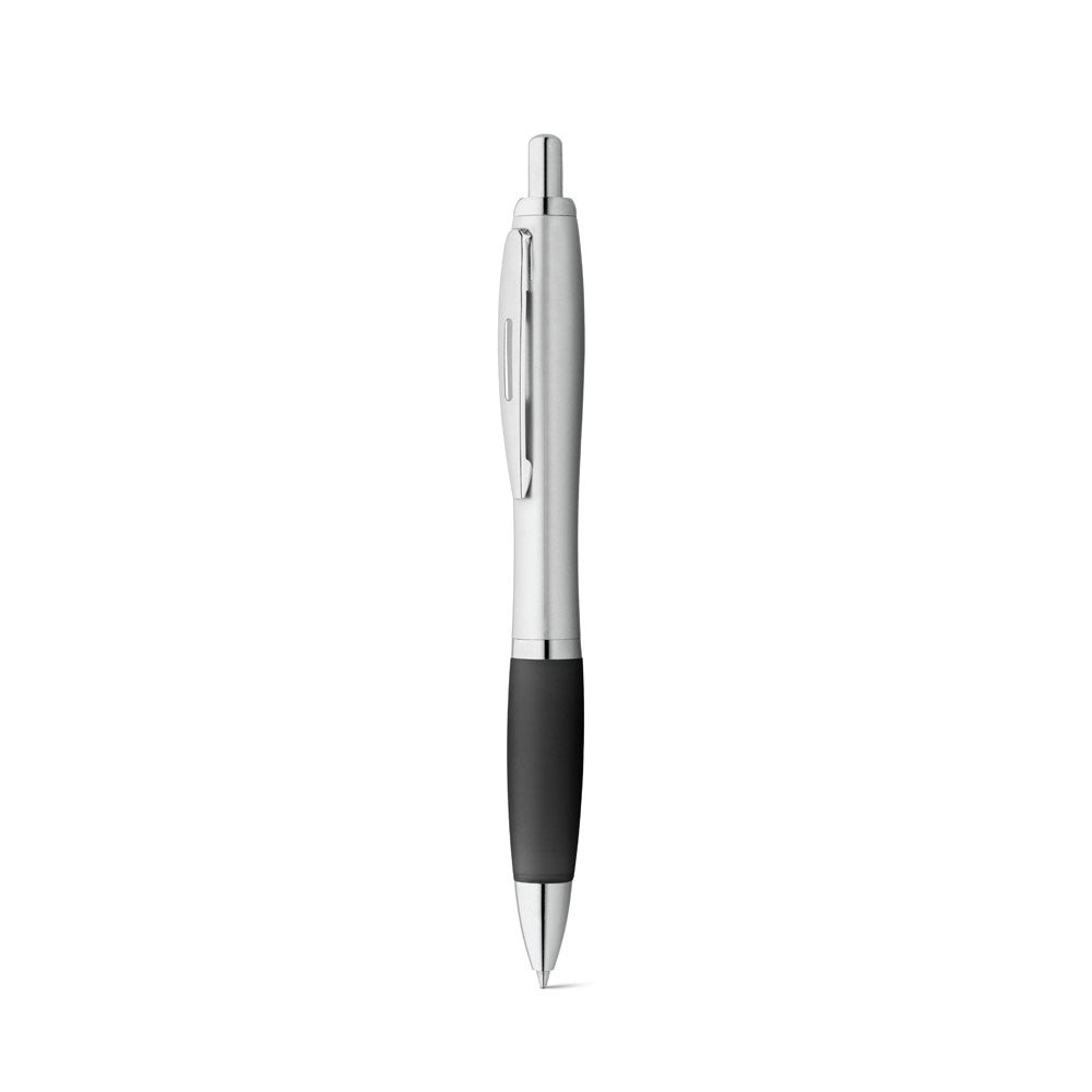 SWING promotional pen in black (detail view) with custom logo branding