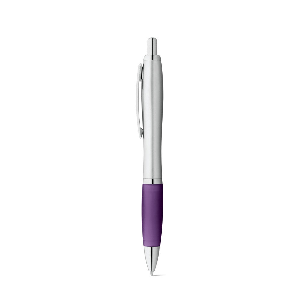 SWING promotional pen in purple with custom logo branding