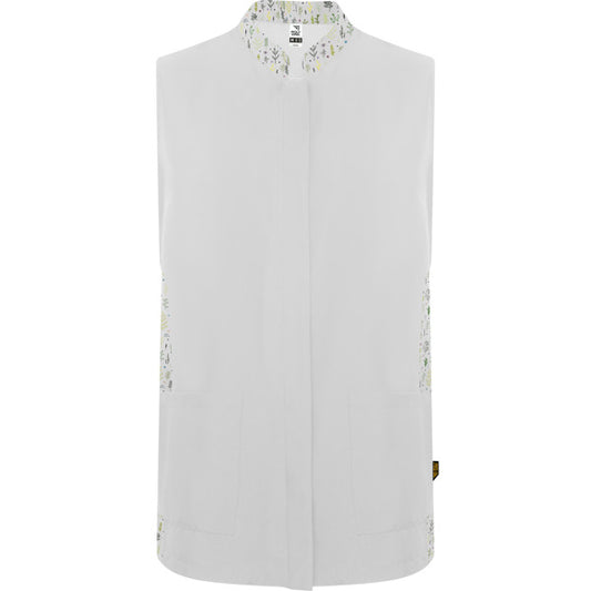 ROLY WRK ALDANY Women's apron in white/botanic print - promotional clothing printed with your company logo
