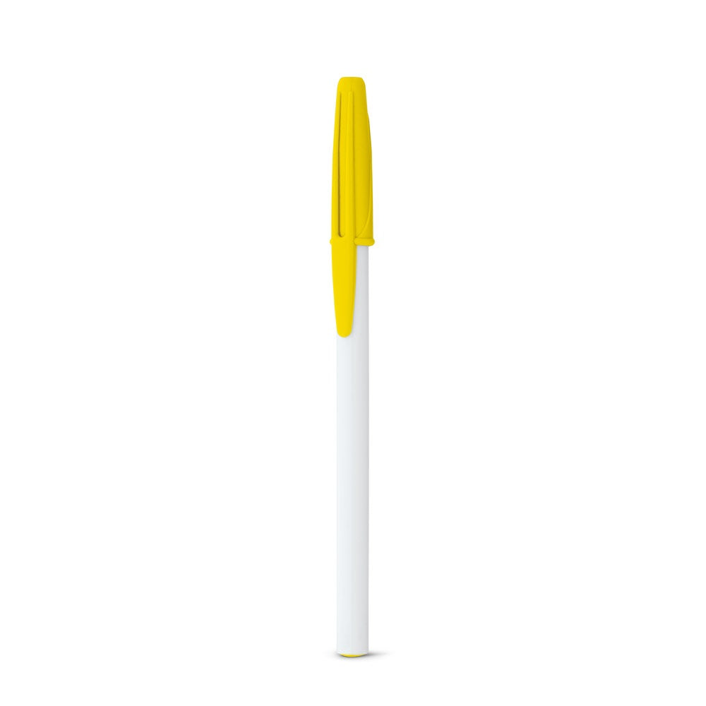 CORVINA promotional pen in yellow (detail view) with custom logo branding