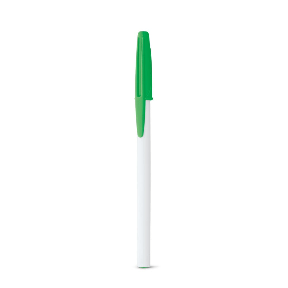 CORVINA promotional pen in green (detail view) with custom logo branding
