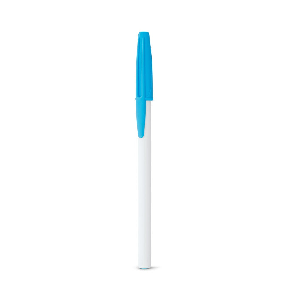 CORVINA promotional pen in light blue (detail view) with custom logo branding