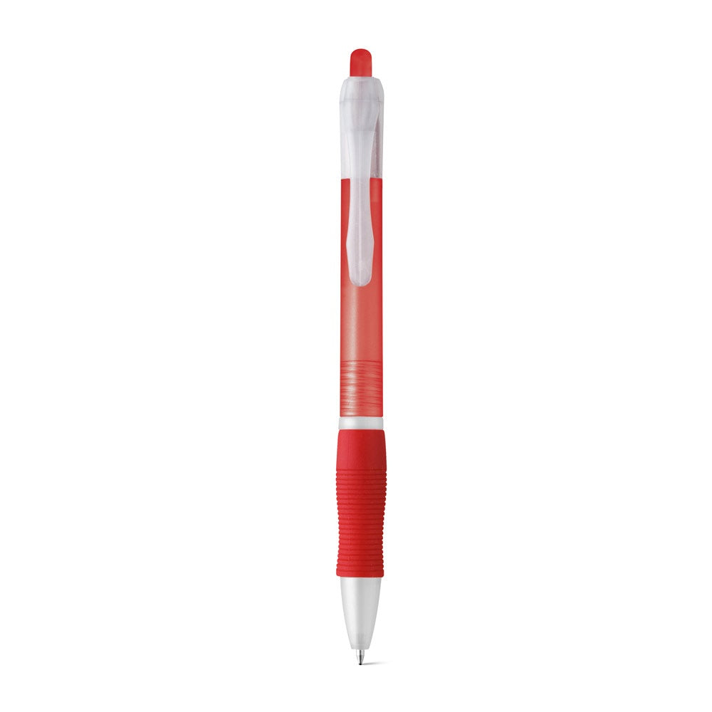 SLIM promotional pen in red (detail view) with custom logo branding