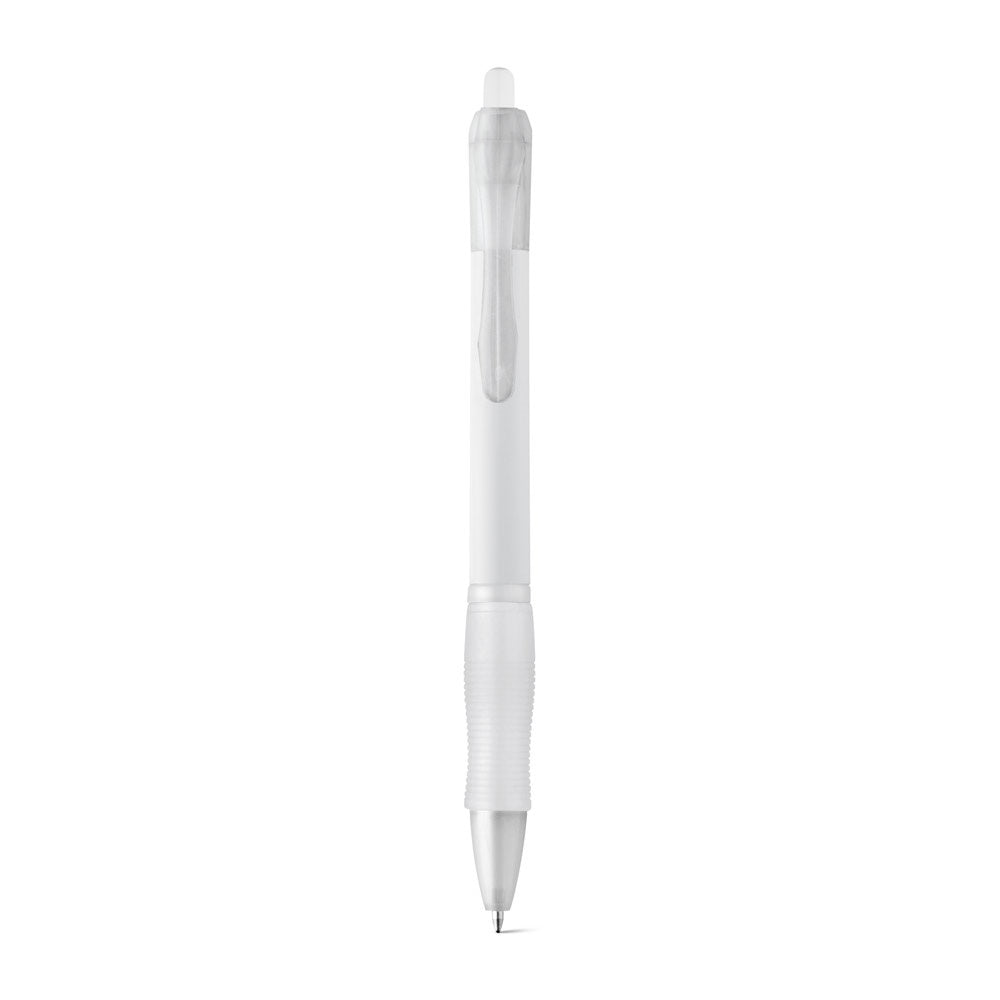 SLIM promotional pen in white (detail view) with custom logo branding