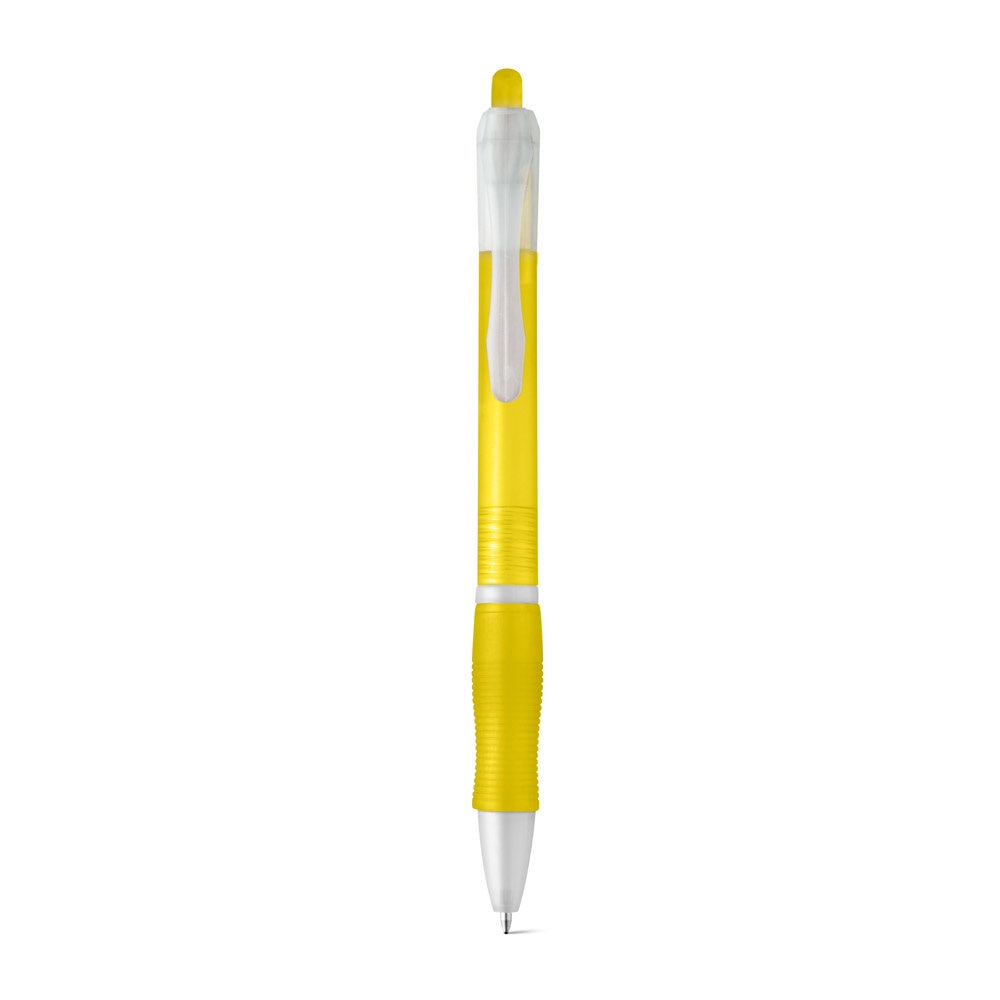 SLIM promotional pen in yellow (detail view) with custom logo branding