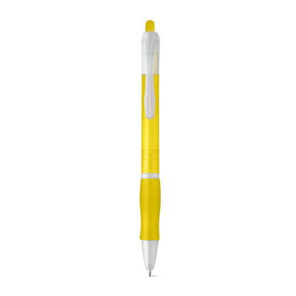 SLIM promotional pen in yellow (detail view) with custom logo branding