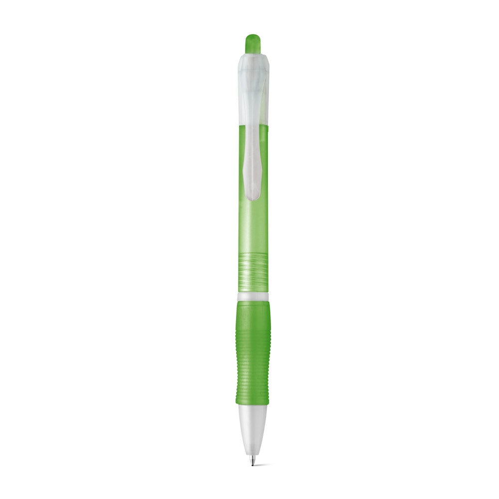 SLIM promotional pen in light green (detail view) with custom logo branding