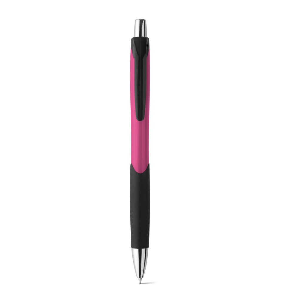 CARIBE promotional pen in pink (detail view) with custom logo branding