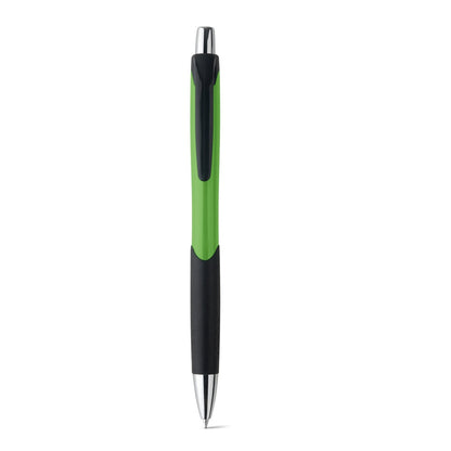 CARIBE promotional pen in light green (detail view) with custom logo branding