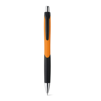 CARIBE promotional pen in orange (detail view) with custom logo branding