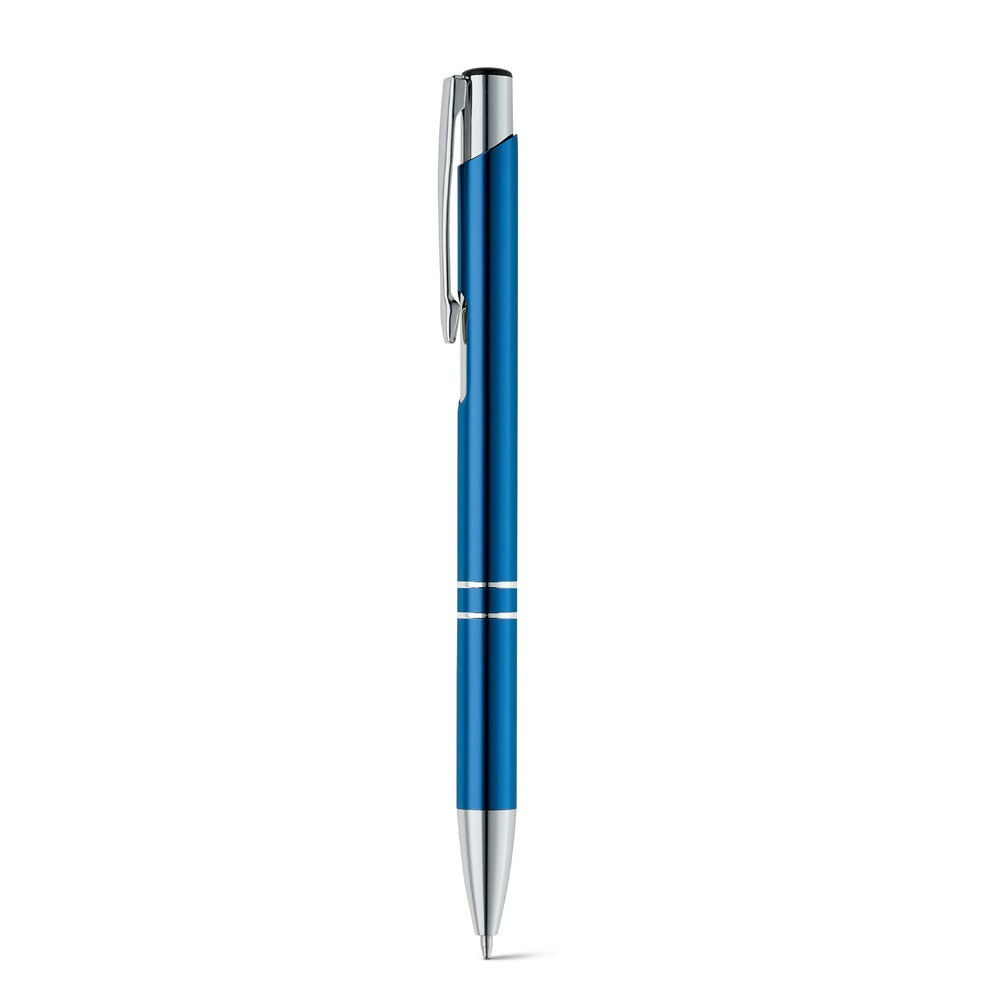 BETA promotional pen in blue with custom logo branding