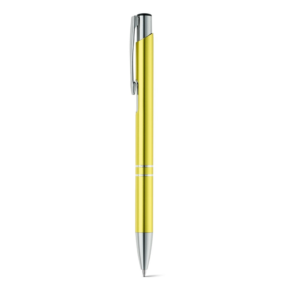 BETA promotional pen in yellow with custom logo branding