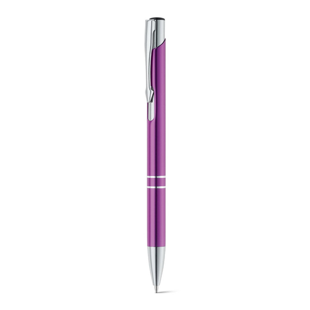 BETA promotional pen in purple (detail view) with custom logo branding