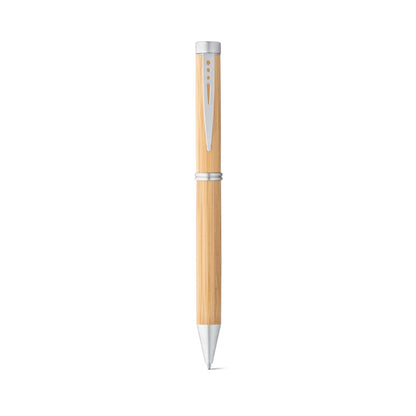 LAKE promotional pen in natural (detail view) with custom logo branding