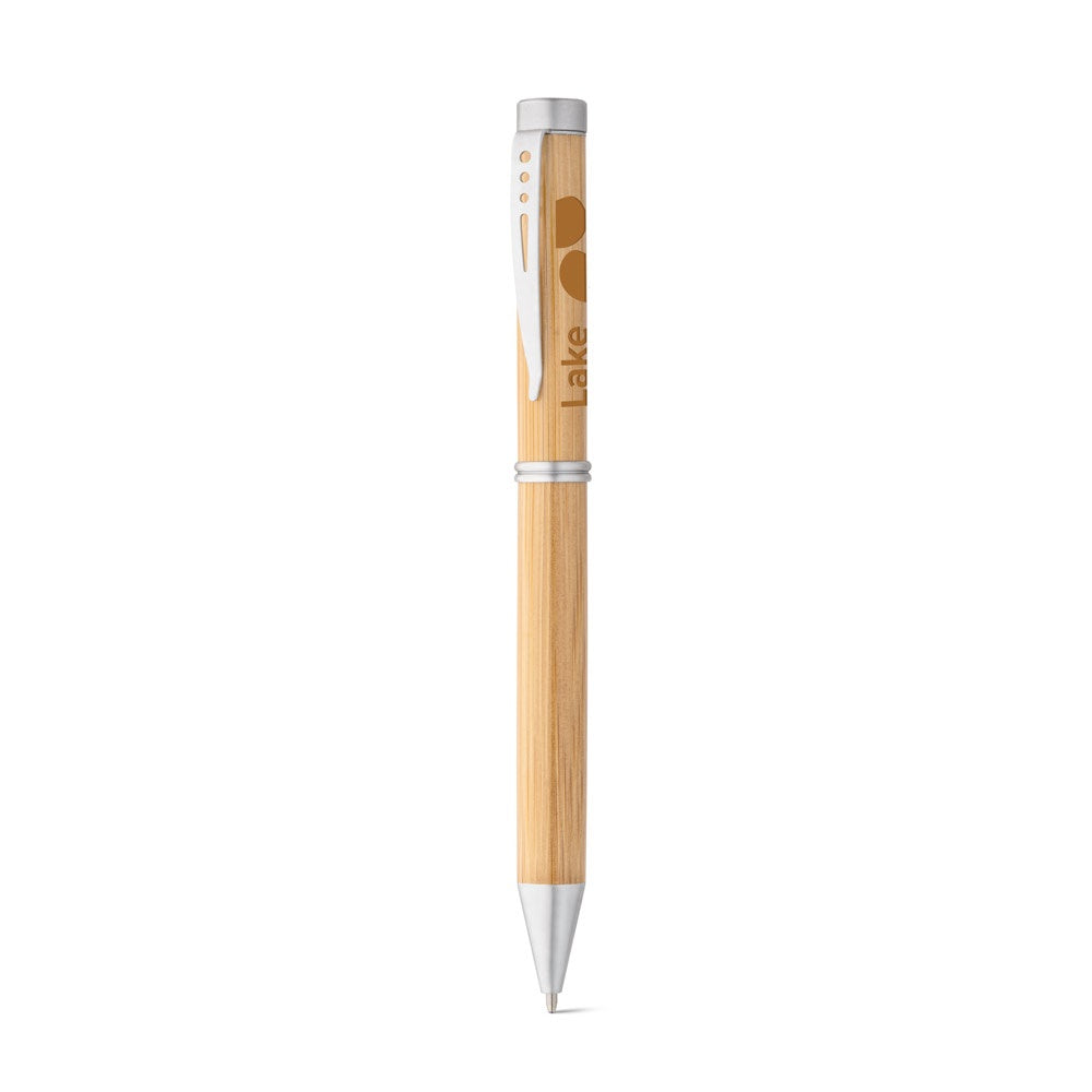 LAKE promotional pen in natural with custom logo branding