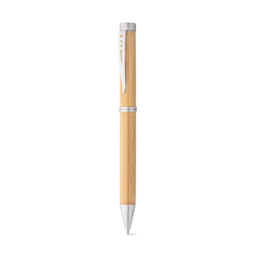 LAKE promotional pen in natural (detail view) with custom logo branding