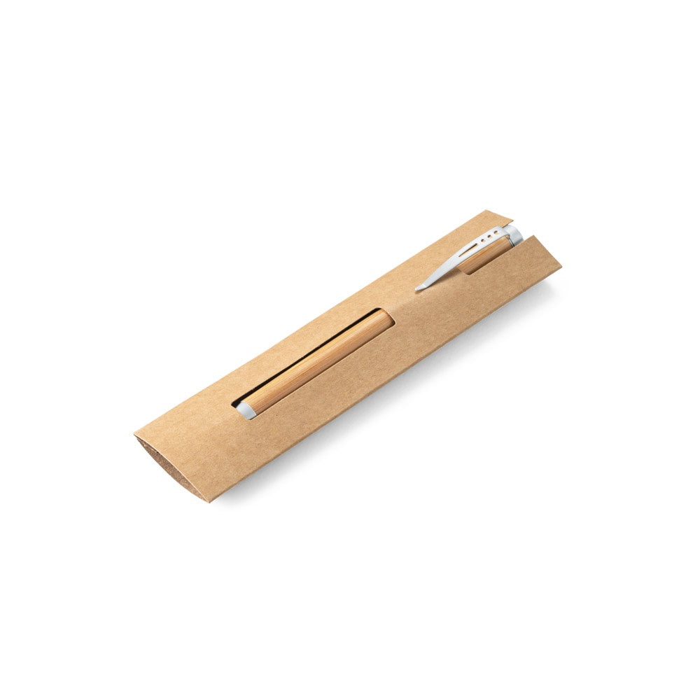 LAKE promotional pen in natural (gift box packaging) with custom logo branding