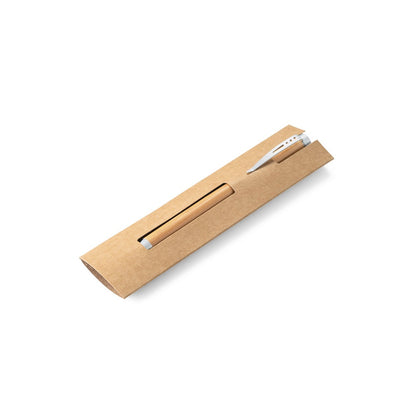 LAKE promotional pen in natural (gift box packaging) with custom logo branding