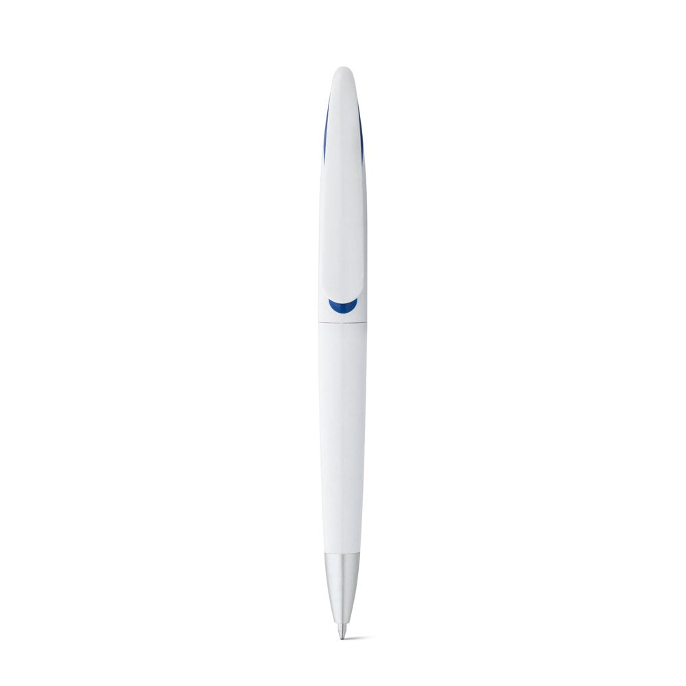 TOUCAN promotional pen in blue (detail view) with custom logo branding
